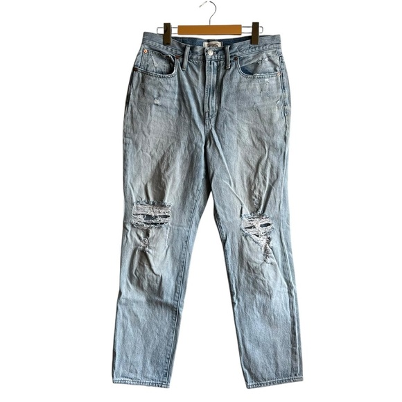 Madewell The Perfect Vintage Jean Size 29 Light wash Distressed Knee Hol… - Picture 2 of 15